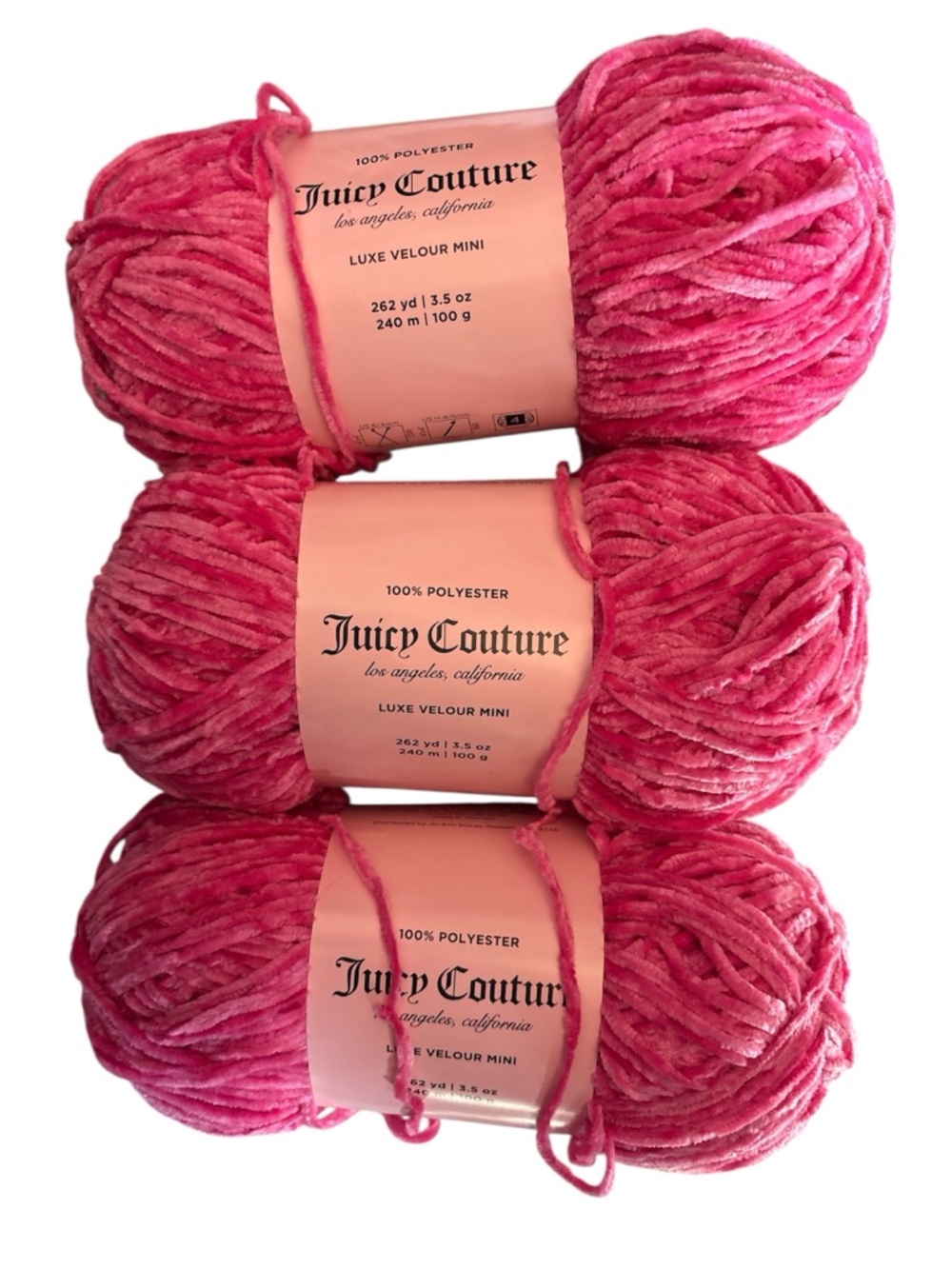 Juicy Couture Free Love Luxe Velvet Yarn - Pink